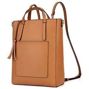 ECOSUSI Vegan Leather Convertible Tote Backpack
