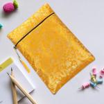 Silk Brocade Book Storage Bag with Zipper