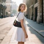 Chic Black Shoulder Bag with Removable Straps