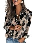 Leopard Satin Blouse with Silk Button Details