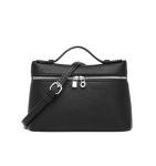 Afashor Soft Leather Black Top-Handle Shoulder Bag