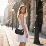 Chic Black Shoulder Bag with Removable Straps