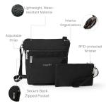 Compact Water-Resistant Crossbody Bag with RFID Wristlet