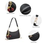 Chic Black Shoulder Bag with Removable Straps