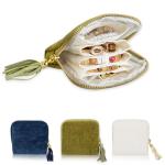 Velvet Travel Jewelry Case with Green Tassel