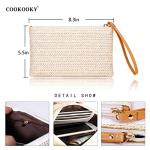 COOKOOKY Bohemian Straw Clutch Bag for Summer
