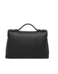 Afashor Soft Leather Black Top-Handle Shoulder Bag