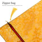 Silk Brocade Book Storage Bag with Zipper