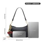 Chic Black Shoulder Bag with Removable Straps