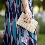 COOKOOKY Bohemian Straw Clutch Bag for Summer