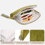 Velvet Travel Jewelry Case with Green Tassel