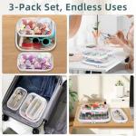 Clear Hard Shell Zipper Pouches - 3 Pack