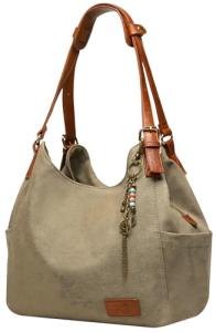 Worldlyda Women’s Ethnic Embroidered Canvas Hobo Bag