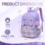 Stylish Purple Backpack for Girls and Teens