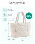 BAGSMART Beige Puffy Tote Bag for Women