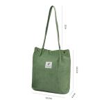Matcha Green Corduroy Tote Bag for Women
