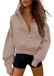 PRETTYGARDEN Women's Fall Half Zip Cropped Hoodie