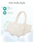 BAGSMART Beige Puffy Tote Bag for Women