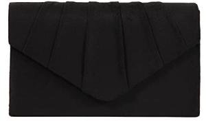 BBjinronjy Black Suede Evening Clutch with Chain