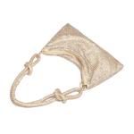 YUWITA Gold Glitter Rhinestone Evening Purse