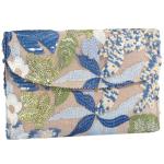 XquiziFit Beaded Floral Evening Clutch in Blue