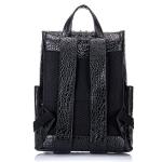 Boshiho Crocodile Pattern Leather Laptop Backpack