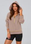 PRETTYGARDEN Women's Fall Half Zip Cropped Hoodie