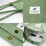 Matcha Green Corduroy Tote Bag for Women