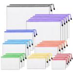 26pcs Clear Waterproof Zipper Pouch Set