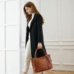HESHE Leather Tote and Crossbody Handbag for Women