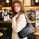 Chic Black Vegan Leather Hobo Bag for Women
