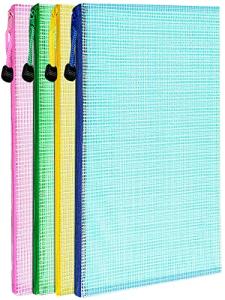LEOBRO Set of 4 Mesh Zipper Pouch Bags