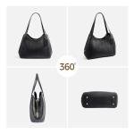 Chic Black Vegan Leather Hobo Bag for Women