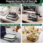 6 Pack Clear Zipper Cases for Travel & Storage