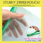 LEOBRO Set of 4 Mesh Zipper Pouch Bags