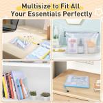26pcs Clear Waterproof Zipper Pouch Set