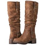 GLOBALWIN Camel Knee High Low Heel Boots Size 8.5M