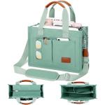 KKXIU Green Large Canvas Tote Bag with Zipper
