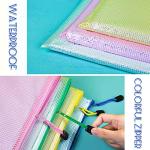 LEOBRO Set of 4 Mesh Zipper Pouch Bags