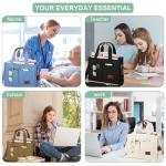 KKXIU Green Large Canvas Tote Bag with Zipper