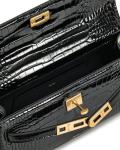 JW PEI Noor Black Croc Top Handle Bag