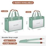 KKXIU Green Large Canvas Tote Bag with Zipper