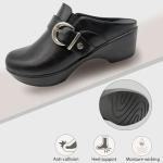 Hodrmios Women's Comfortable Black Slip-On Mules