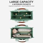 KKXIU Green Large Canvas Tote Bag with Zipper