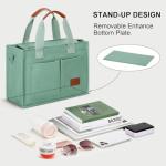 KKXIU Green Large Canvas Tote Bag with Zipper