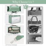 KKXIU Green Large Canvas Tote Bag with Zipper