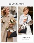 LOVEVOOK Leather Tote Bag with Stylish Scarf