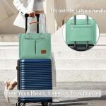 KKXIU Green Large Canvas Tote Bag with Zipper