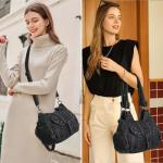 Angel Kiss Black Vegan Leather Hobo Bag