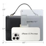 KKXIU Black Vegan Leather Crossbody Bag for Women